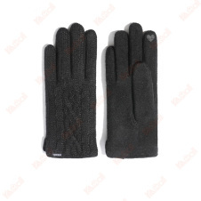 satin file cashmere black gloves